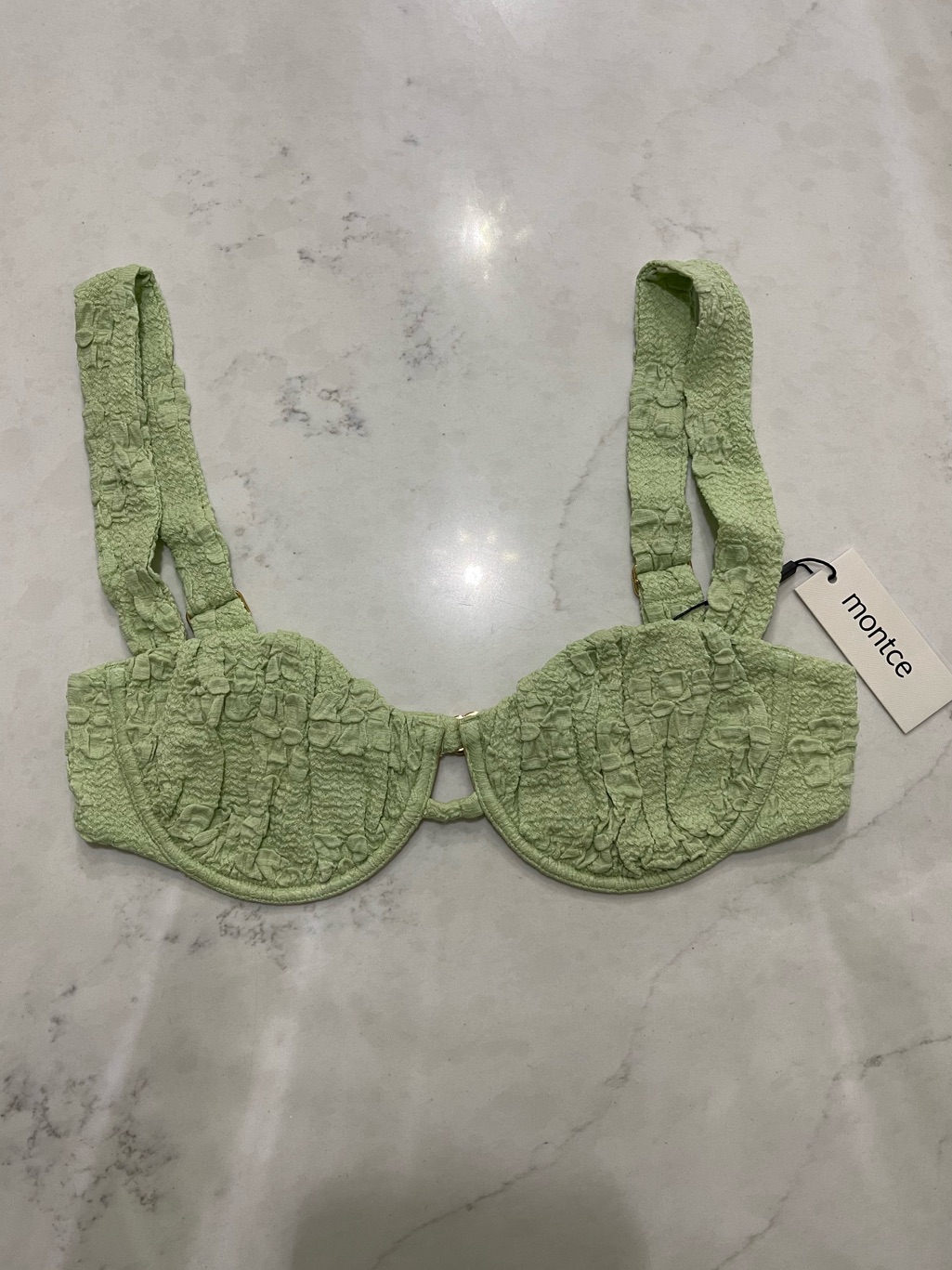 Nwt Montce Variation Bikini Top In Avo Floral